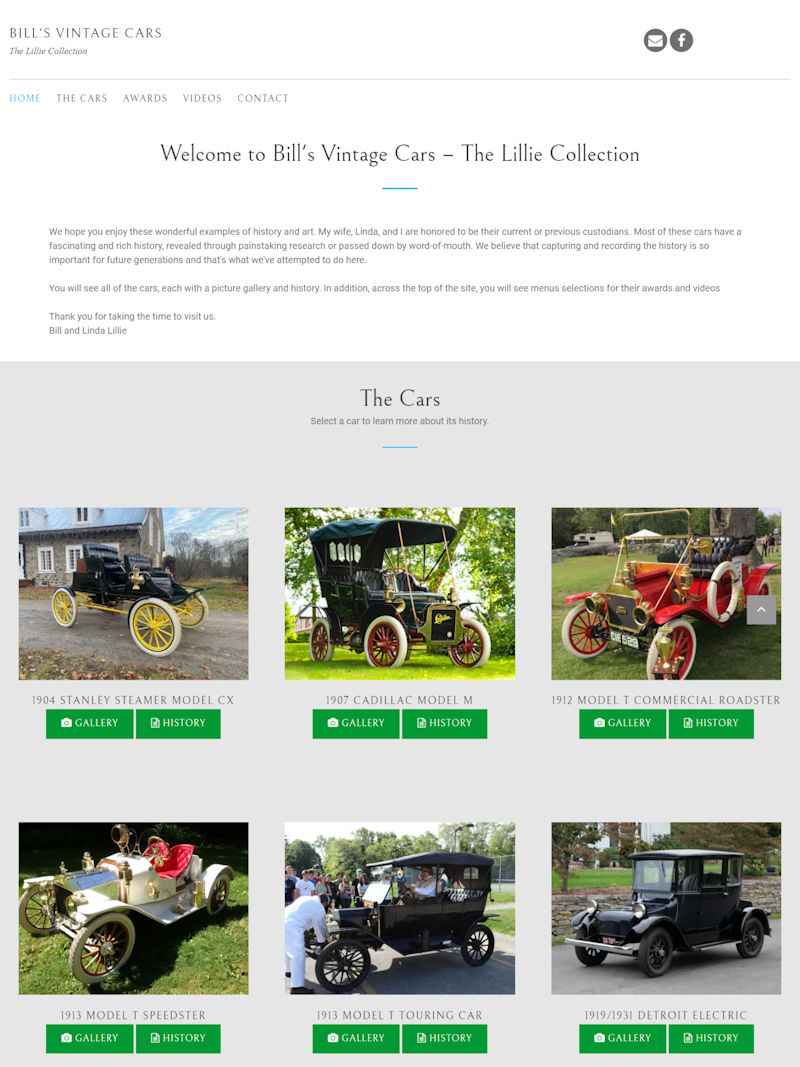 New Website Launched for Bill's Vintage Cars