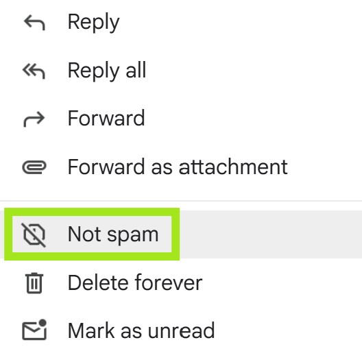 Unblock sender on the gmail.com website